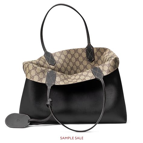 gucci gg black leather tote|gucci extra large tote bag.